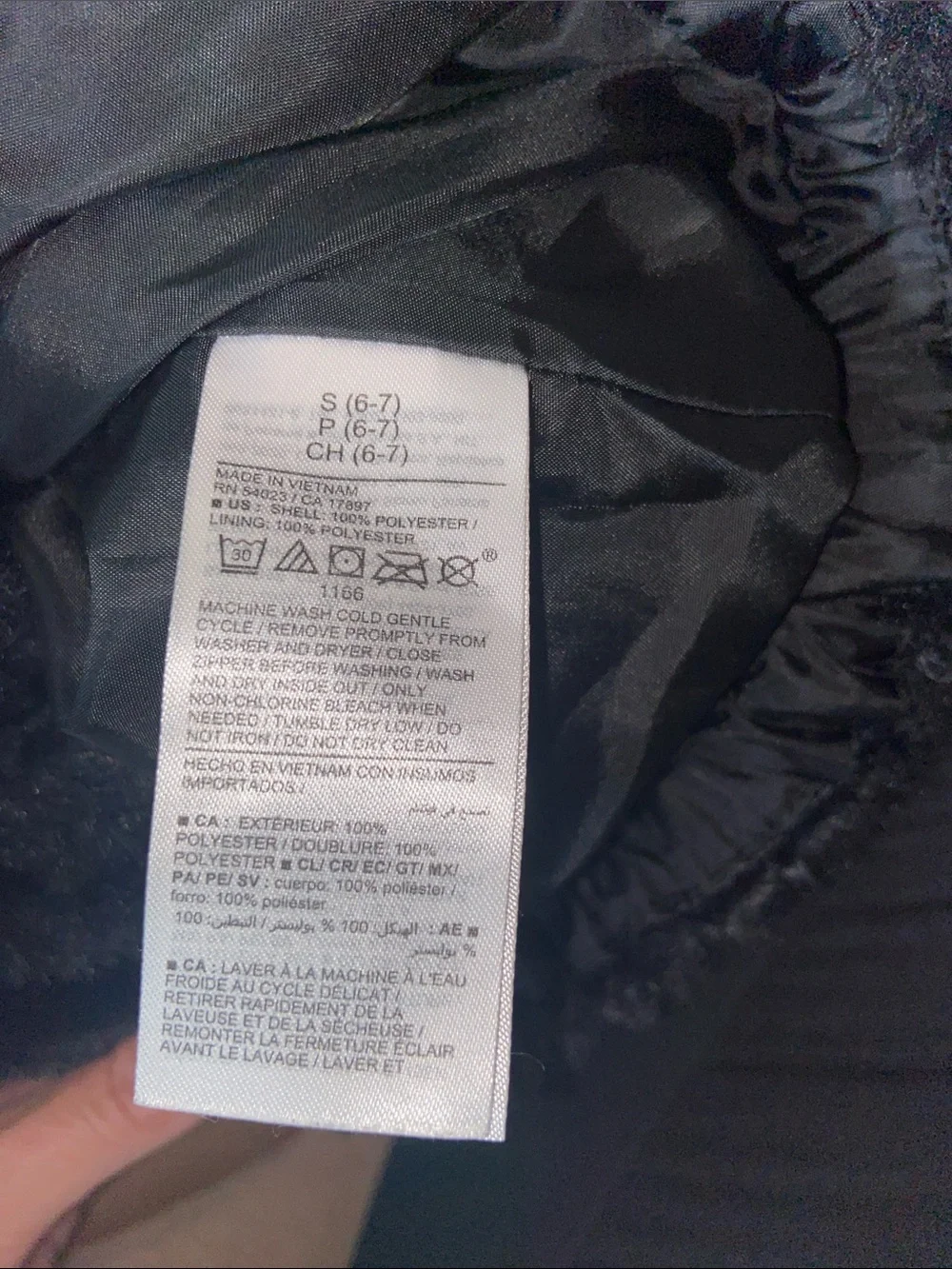 Old Navy Girls Black Faux Fur Hooded Zip-Up Winter Fuzzy Jacket Small (6-7)